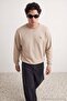 Taş Oversize/Rahat Kalıp Geyik Nakışlı Sweatshirt TMNAW27SW00025 - 2