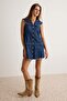 Mavi Yaka Detaylı Kolsuz Mini Denim Elbise TWOAW27EL00146