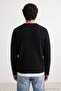 Dark Anthracite Regular Crew Neck Textured Sweater Tmnaw25Kz00021 - 4