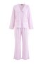 Pembe Fırfırlı Çizgili Poplin Dokuma Pijama Takımı THMAW27PT00083 - 4