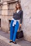 Wardrobe Essentials Antrasit Yünlü V Yaka Vatkalı Oversize Triko Hırka TWOAW27HI00144 - 2