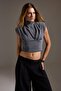 Antrasit Düz Fitted Dik Yaka Belden Oturtmalı Kolsuz Crop/Kısa Modal Kumaş Örme Bluz TWOAW27BZ00085