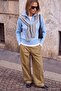 Wardrobe Essentials Açık Mavi Yumuşak Fermuarlı Dik Yaka Triko Kazak TWOAW27KZ00127 - 2