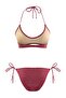 Burgundy Glitter Bralette Covered Regular Waist Regular Bikini Set Tbess26Bt00031 - 6