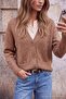 Wardrobe Essentials Camel Soft Textured Basic Wide Fit Special Quality Knitwear Cardigan Twoaw27Hi00090 - 4
