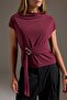 Bordo Düz Fitted/Vücuda Oturan Dik Yaka Ay Kol Kemerli Modal Kumaş Örme Bluz TWOAW27BZ00155 - 3
