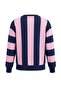 Açık Pembe Kalın Çizgili Oversize/Geniş Kesim Örme Sweatshirt TWOAW27SW00158 - 6