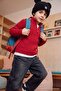 Red Boy's Stand Collar Zippered Embroidered Knitwear Sweater Tkdaw27Kz00033 - 2