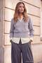 Wardrobe Essentials Gray Polo Collar Waist Detail Soft Knitwear Sweater Twoaw27Kz00163 - 3