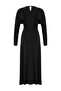 Siyah A-line/Çan Form Bisiklet Yaka Büzgü Drape Detaylı Örme Tesettür Elbise TCTAW27EB00048 - 6