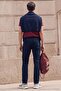 Lacivert Regular Fit Esnek Kumaş Normal Bel Erkek Parça Boya Denim Dokuma Pantolon TMNAW27PL00007 - 4