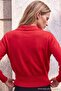 Wardrobe Essentials Kırmızı Polo Yaka Belden Oturma Detaylı Yumuşak Triko Kazak TWOAW27KZ00163 - 5