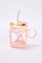 Flower Figured Glass Mug with Straw Tdraw27Up00001 - 5
