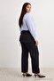 Black Scarf Tie Detail Woven Large Size Trousers Tbbaw27Ar00007 - 3