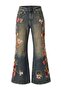 Mavi Yüksek Bel Ekstra Wide Leg Çiçek Nakış İşlemeli Desenli Jeans TWOAW27JE00274