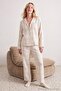 White Plaid / Checkered Glitter Detailed Flannel Woven Pajama Set Thmaw27Pt00129 - 2