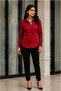 K. Red Cotton Polyester Brbry Fabric Detailed Slim Fit Women’s Shirt - 4