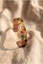 Copper Vintage Sunflower Patterned Adjustable Clamp Bracelet - 8