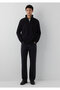 M0S20027 Men's Semi-Zipper Sweatshirt Black - 2