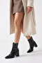 Women's Ankle Length Pointed Toe Thick Heeled Boots - 4