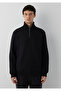 M0S20027 Men's Semi-Zipper Sweatshirt Black - 3