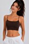 Women's Thin String Strap Double-Layered Crop Blouse, Basic Bustier - 4