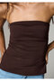 Brown Strapless T-Shirt Fitted / Bodycon Cut 1614386-70236 - 2