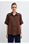 Brown Linen Shirt Oversize / Wide Cut 1211532-70238 - 3