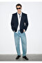 Linen Blend Navy Blue Blazer 0110828-86623