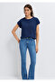 Crew Neck Navy Blue Basic T-Shirt Regular Fit / Normal Cut 1614177-70497 - 3