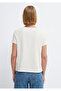 V-Neck Ecru Basic T-Shirt Slim Fit 1614178-80194 - 5