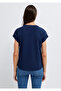 Crew Neck Navy Blue Basic T-Shirt Regular Fit / Normal Cut 1614177-70497 - 6