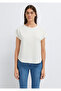 Crew Neck Ecru Basic T-Shirt Regular Fit / Normal Cut 1614177-80194 - 4
