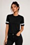 Monogram Tape Detailed Short Sleeve T-shirt - 3