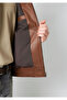 Brown Faux Leather Jacket Loose Fit / Relaxed Fit 0110775-70242 - 8