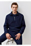 Half-Zip Navy Blue Sweatshirt 0S10376-70490 - 2