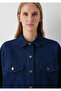Pocket Detailed Navy Blue Shirt Oversize / Wide Cut 1211181-82318 - 6