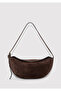 Suede Leather Dark Brown Shoulder Bag 1913695-29718 - 3
