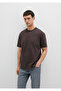 Crew Neck Brown Basic T-Shirt Loose Fit / Loose Relaxed Fit 0612864-70219 - 3