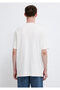 Logo Printed White Basic Interlock T-Shirt Loose Fit / Comfortable Loose Cut 0613102-80194 - 6