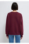 Crew Neck Claret Red Basic Sweatshirt 1610198-70415 - 5