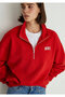 Logo Printed Semi-Zip Red Sweatshirt 1S10179-86417 - 5