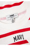 Logo Printed Red Striped Sweatshirt 7s10038-82054 - 5
