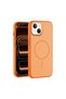 Apple iPhone 15 Compatible Case Mono M-Safe Silicone Case Orange