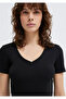 Black Basic V-Neck T-Shirt Fitted / Fitted Cut 1601040 -900 - 6