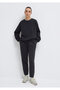 Crew Neck Black Basic Sweatshirt 1610198-900 - 3