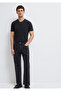 Stretch V-Neck Black Basic T-Shirt Fitted / Fitted Cut 061748 -900 - 2