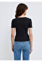 Black Basic V-Neck T-Shirt Fitted / Fitted Cut 1601040 -900 - 5