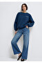 Logo Printed Navy Blue Sweatshirt 1611656-82454 - 3