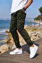 Men's Khaki Green Cargo Pocket Pants - 2